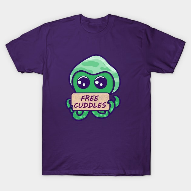 Cuddlefish (Green) T-Shirt by Lonesto